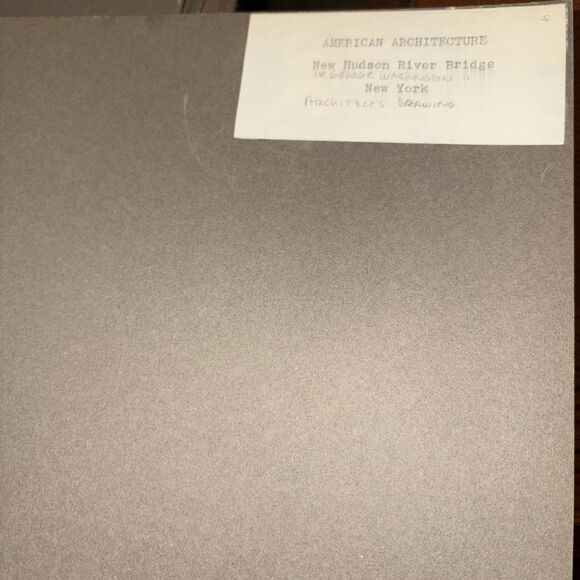 Vintage New Hudson River Bridge New York Mounted American Architecture Drawing - Picture 2 of 3